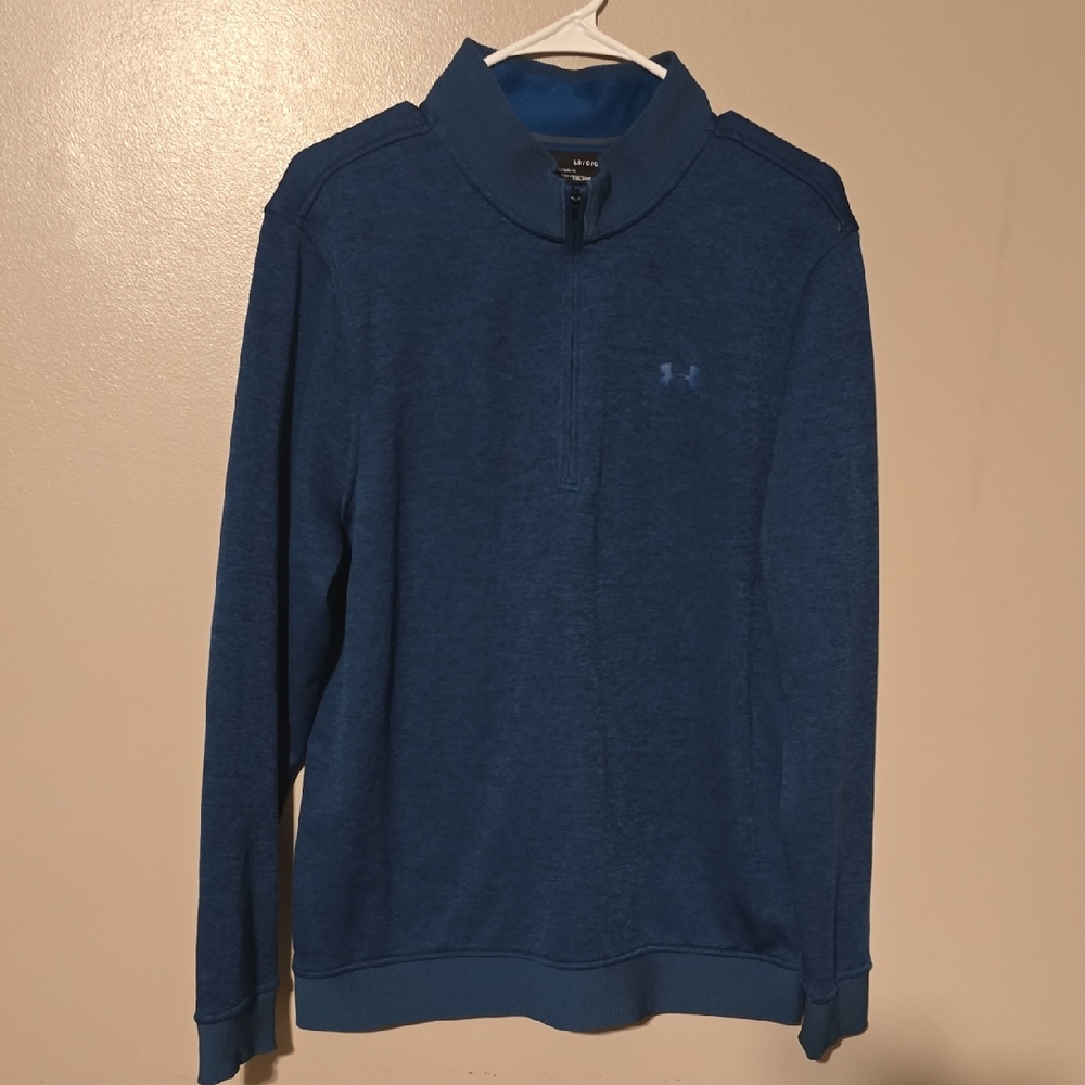 Under Armour Blue Storm Sweater Fleece 1/4 Zip Mens Size Large